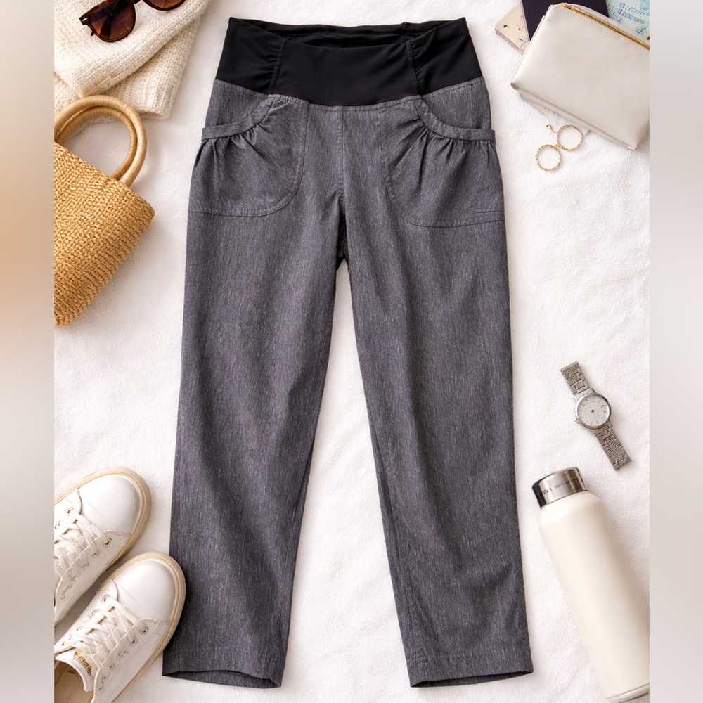 Prana Pants Women’s S Gray Stretch Pull On Athleisure Travel Hiking Casual Comfy